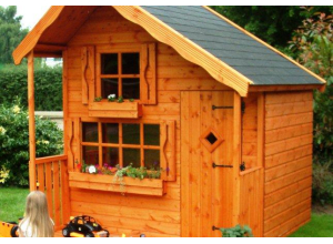 Деревянный детский домик с двумя этажами. Купить в Киеве и Украине