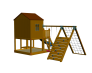 Уличный детский игровой комплекс - мини крепость с двумя домиками и горкой